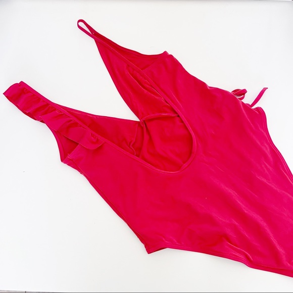 & other stories red ruffle one piece swimsuit size small - Picture 14 of 16